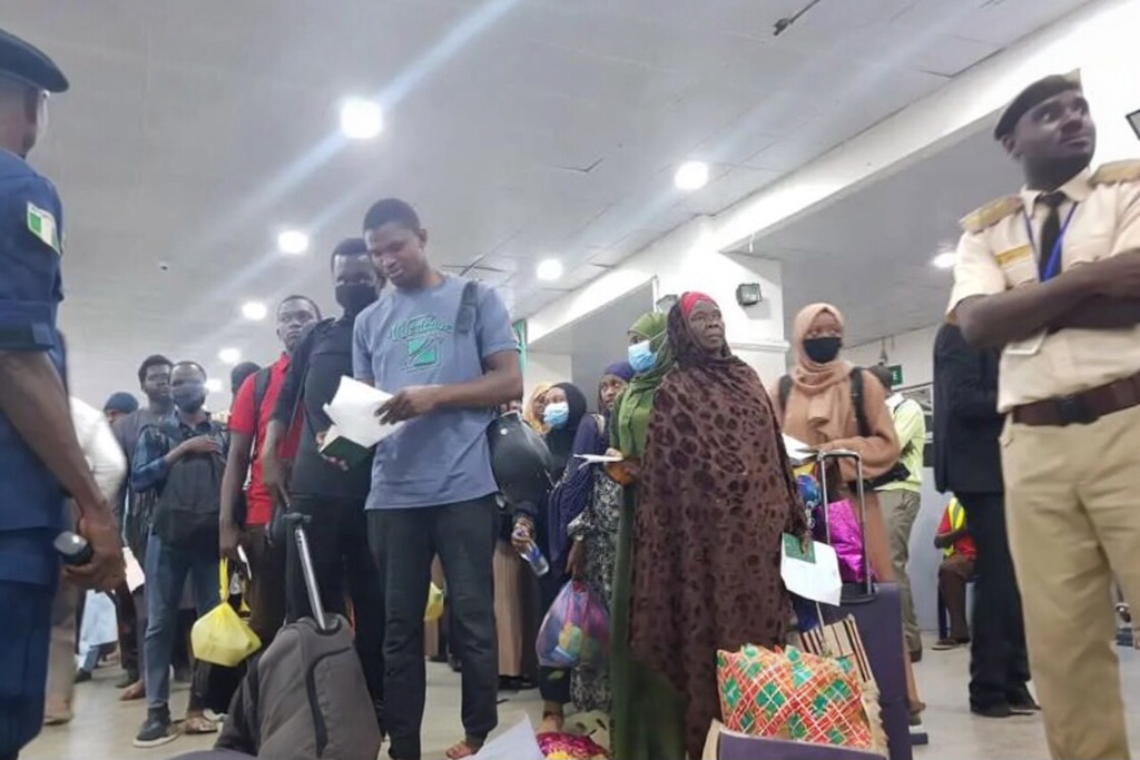 Nigerian evacuees in Sudan